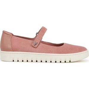 Vionic Women’s Uptown Mary Jane Flat in Cinder Rose Leather Suede Flat